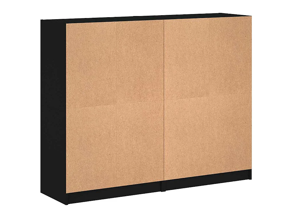 Boekenkast met deuren 136x37x109 cm bewerkt hout zwart