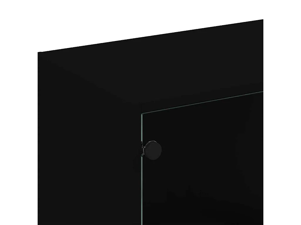 Boekenkast met deuren 136x37x109 cm bewerkt hout zwart
