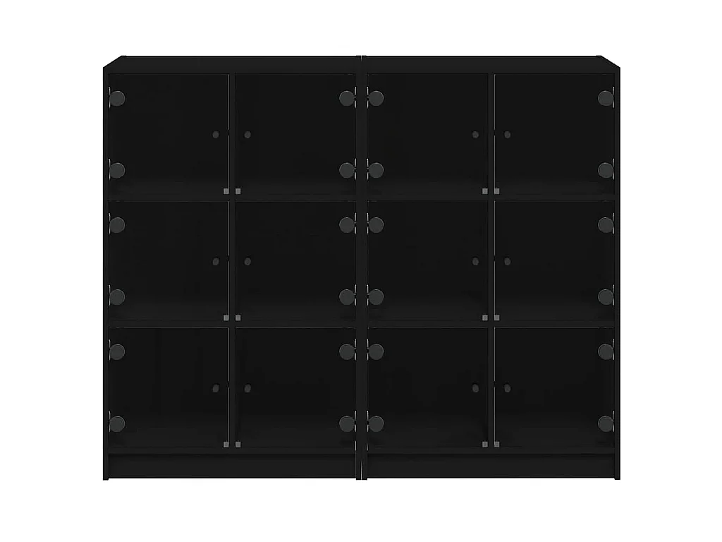 Bücherregal mit Türen Schwarz 136x37x109 cm Holzwerkstoff
