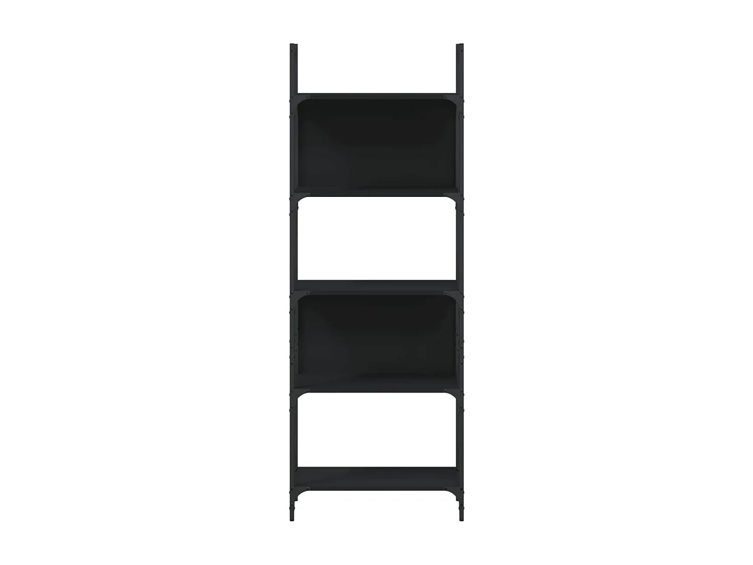 Bibliothèque à 5 niveaux noir 60,5x24x166,5cm bois d'ingénierie