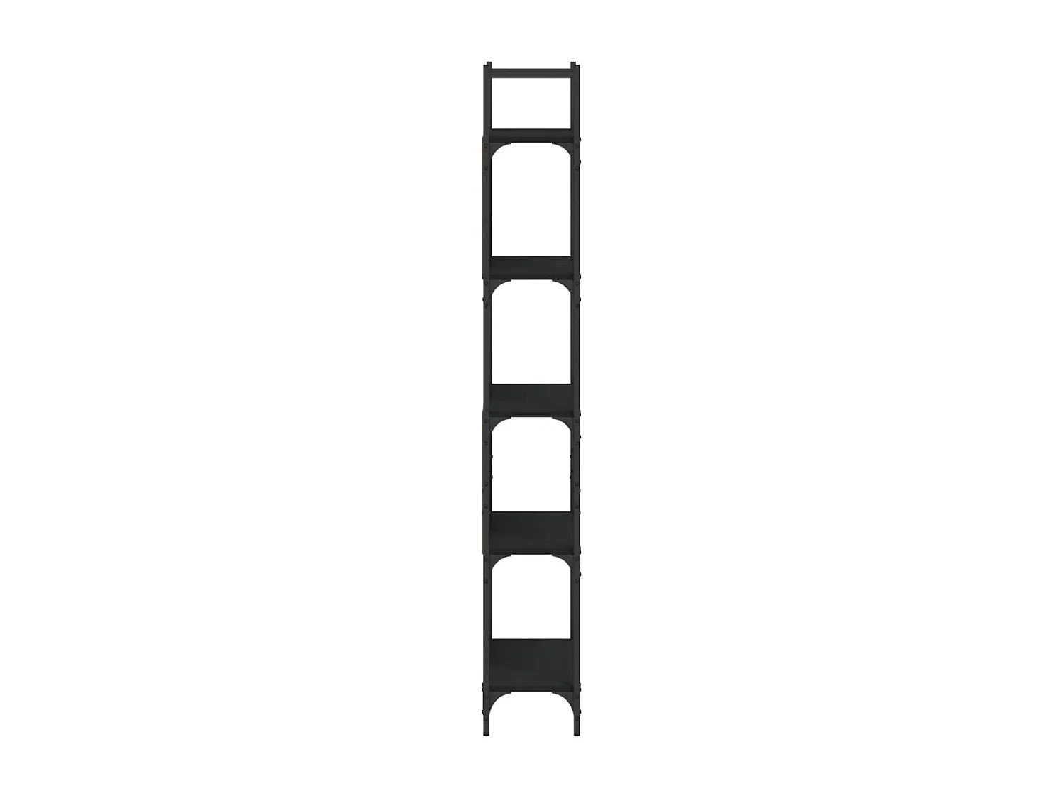 Bibliothèque à 5 niveaux noir 60,5x24x166,5cm bois d'ingénierie