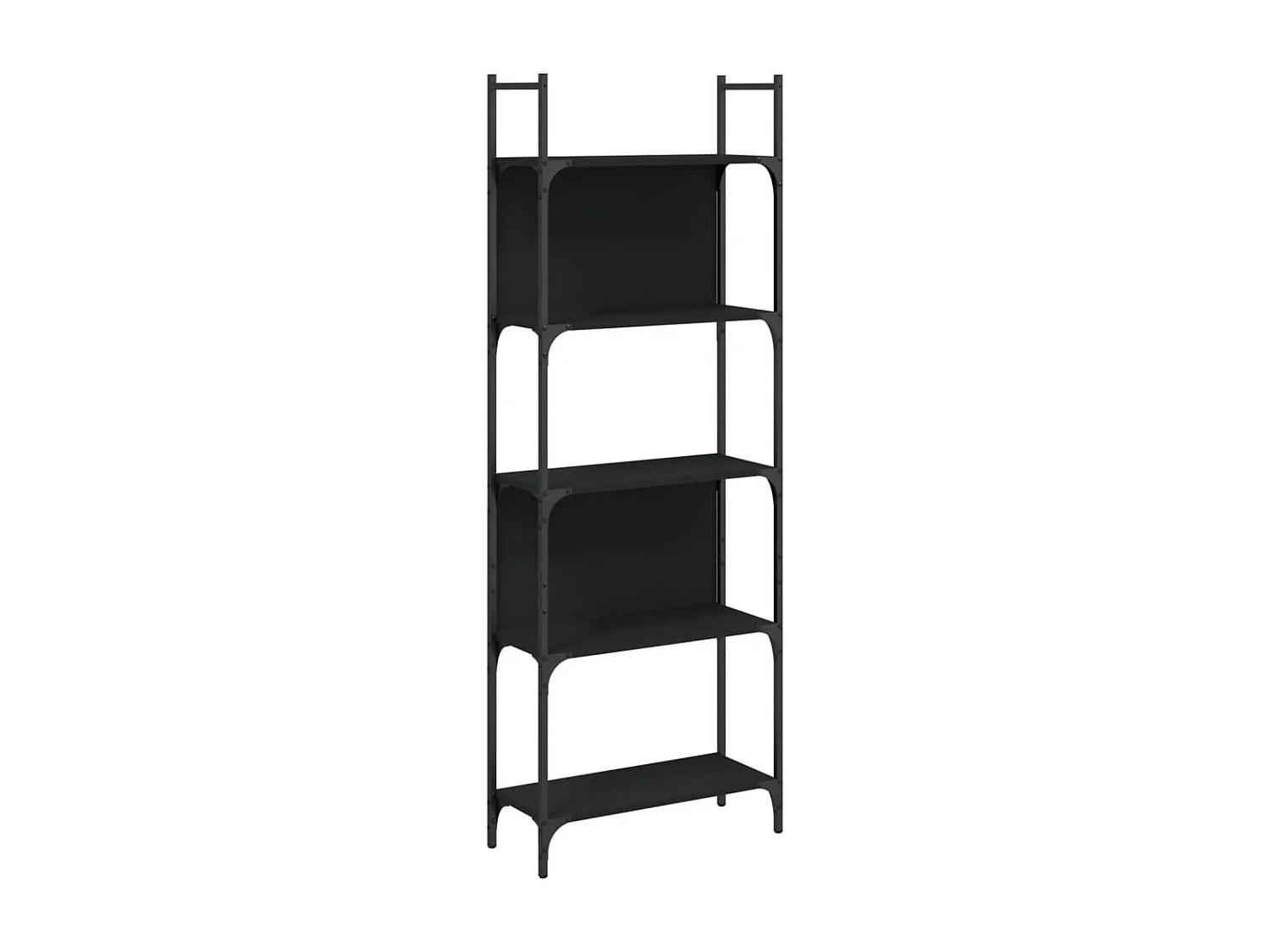 Bibliothèque à 5 niveaux noir 60,5x24x166,5cm bois d'ingénierie