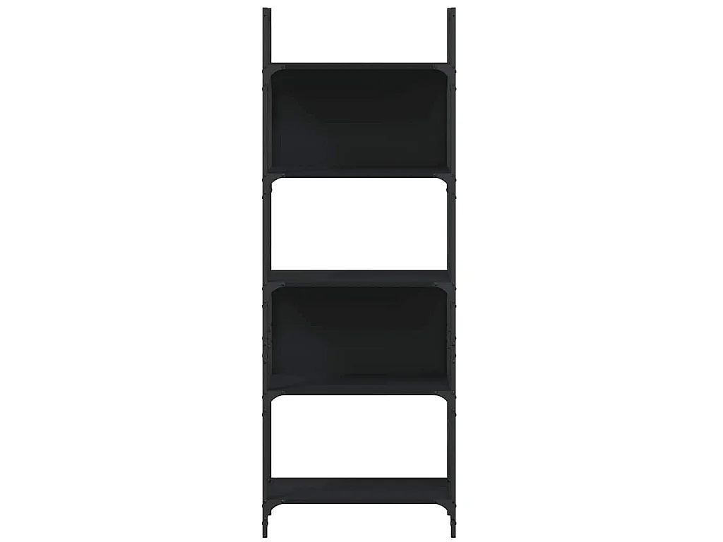 Bibliothèque à 5 niveaux noir 60,5x24x166,5cm bois d'ingénierie