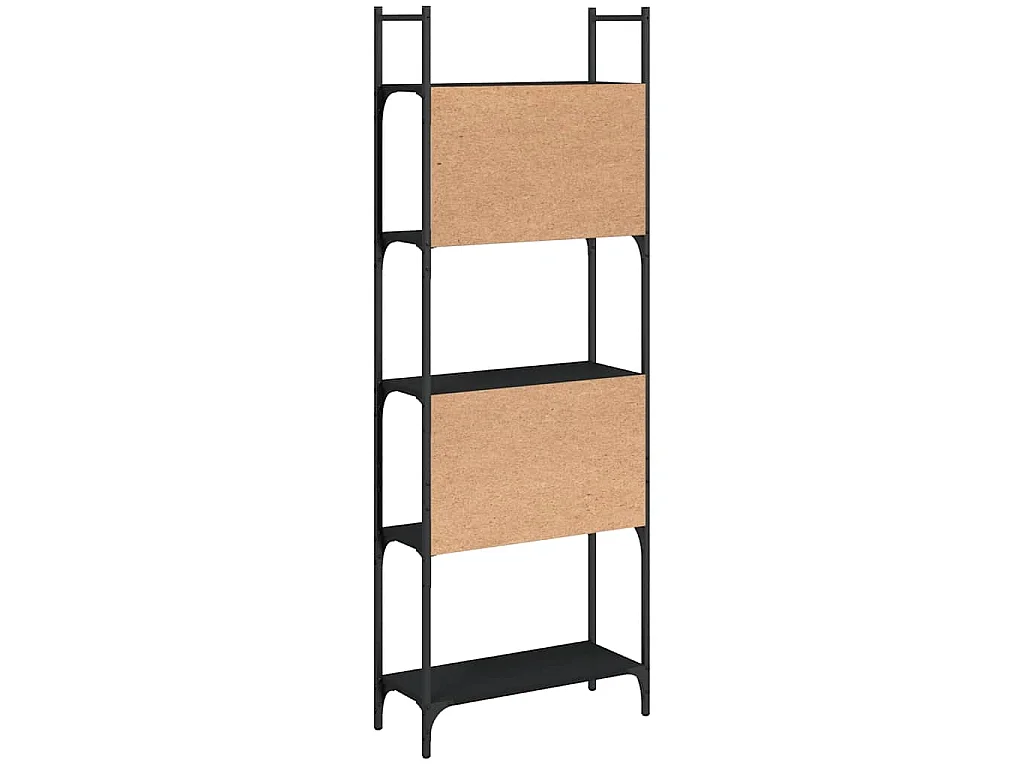 Bibliothèque à 5 niveaux noir 60,5x24x166,5cm bois d'ingénierie