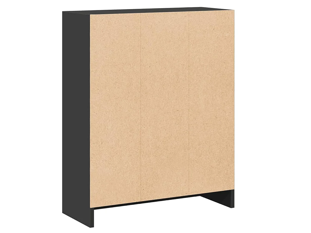 Bibliothèque Noir 60x24x76 cm Bois d'ingénierie