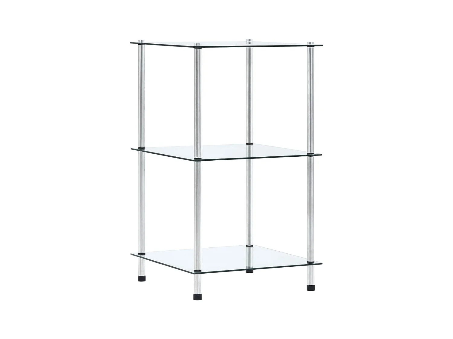 Étagère 3 niveaux Transparent 40x40x67 cm Verre trempé