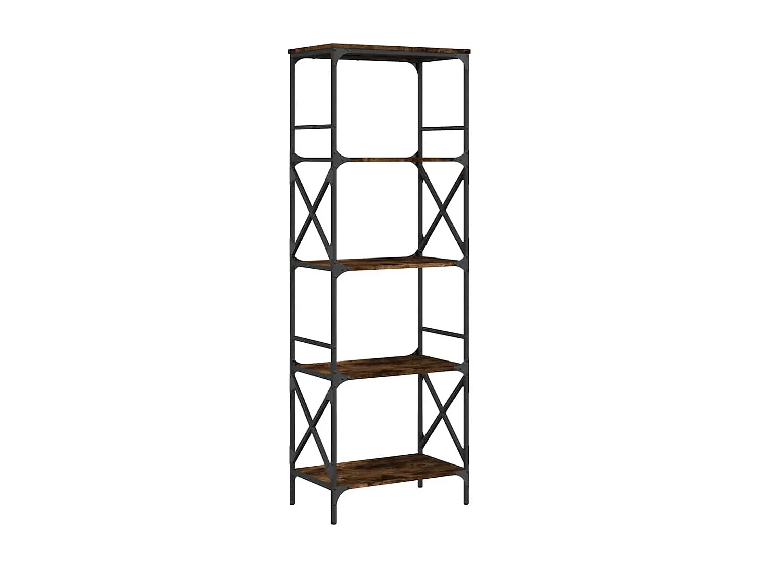 Boekenkast 5-laags 59x35x171 cm bewerkt hout gerookt eikenkleur