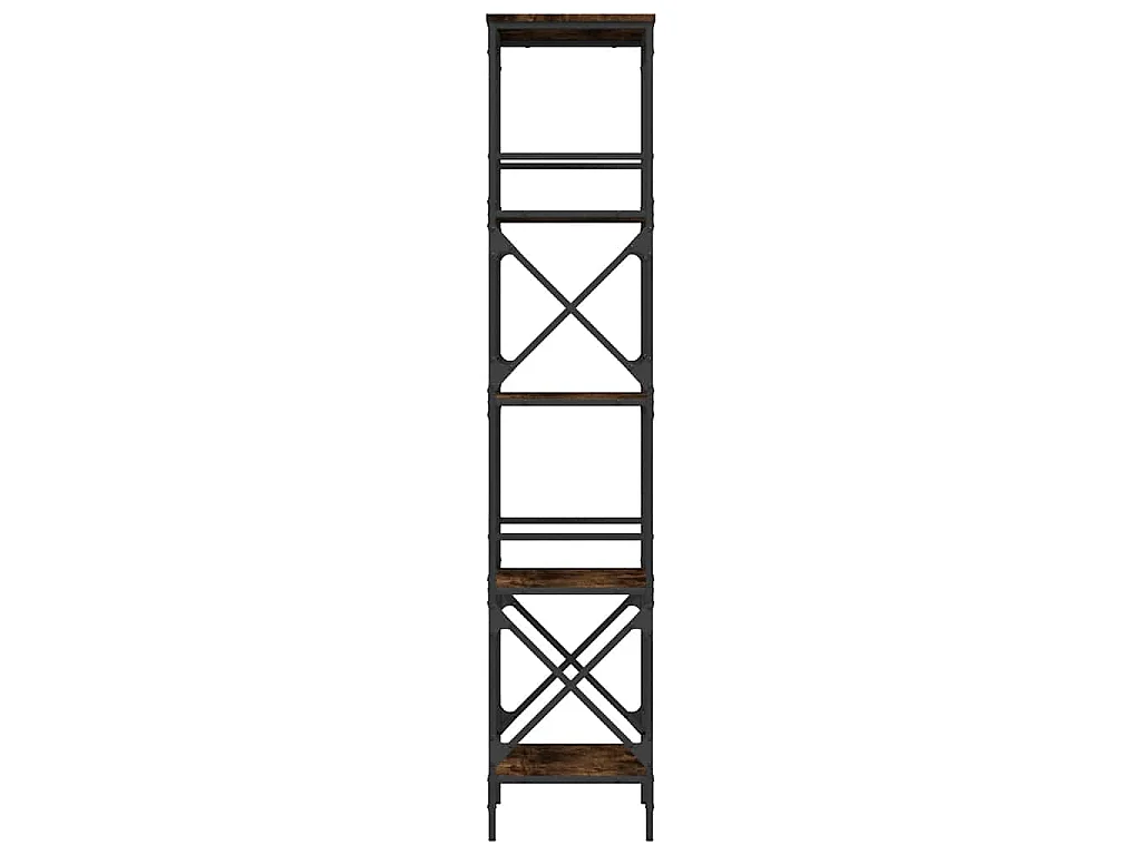 Boekenkast 5-laags 59x35x171 cm bewerkt hout gerookt eikenkleur