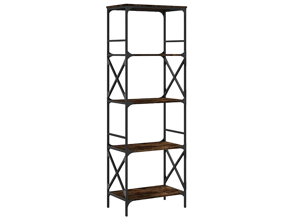 Boekenkast 5-laags 59x35x171 cm bewerkt hout gerookt eikenkleur