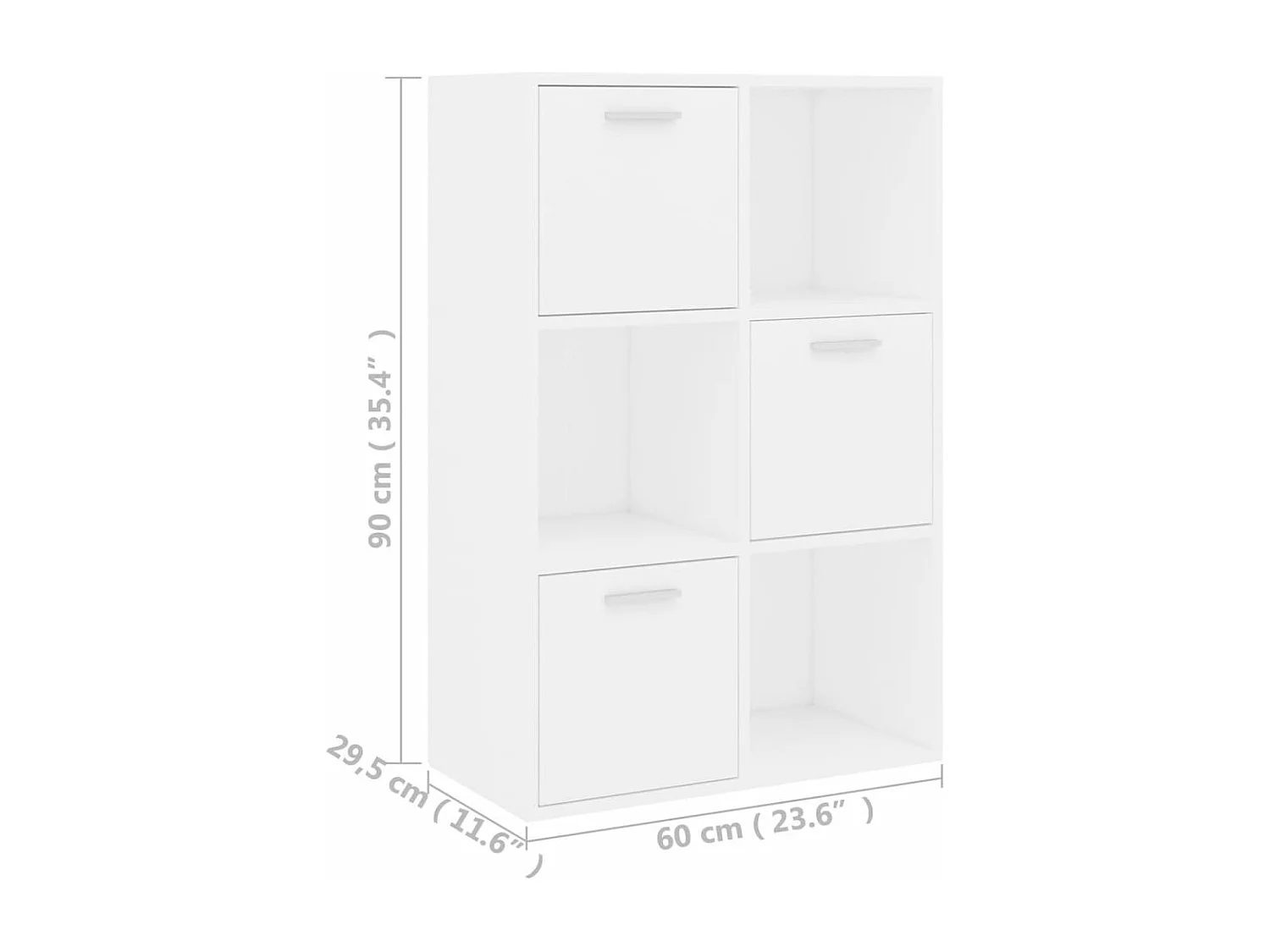Armoire de rangement Blanc 60x29,5x90 cm Bois d'ingénierie
