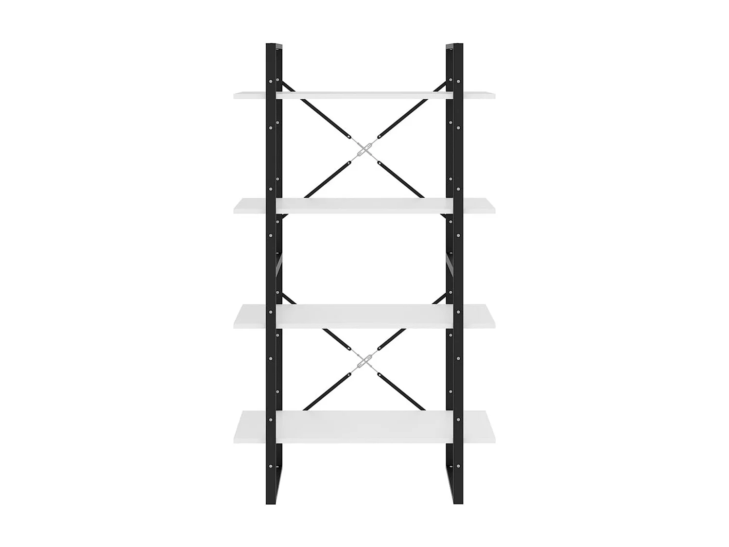 Bücherregal 4 Fächer Weiß 80x30x140 cm Holzwerkstoff