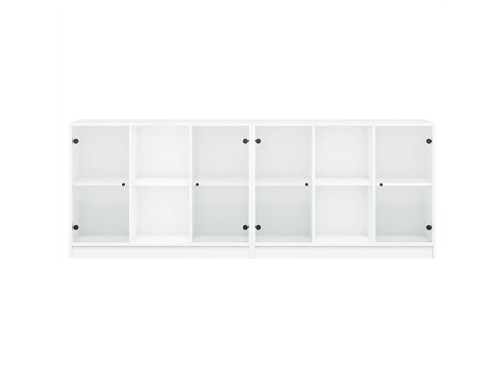 Boekenkast met deuren 204x37x75 cm bewerkt hout wit