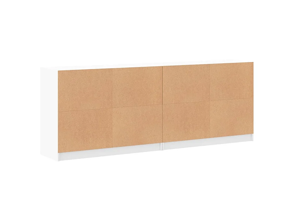 Boekenkast met deuren 204x37x75 cm bewerkt hout wit