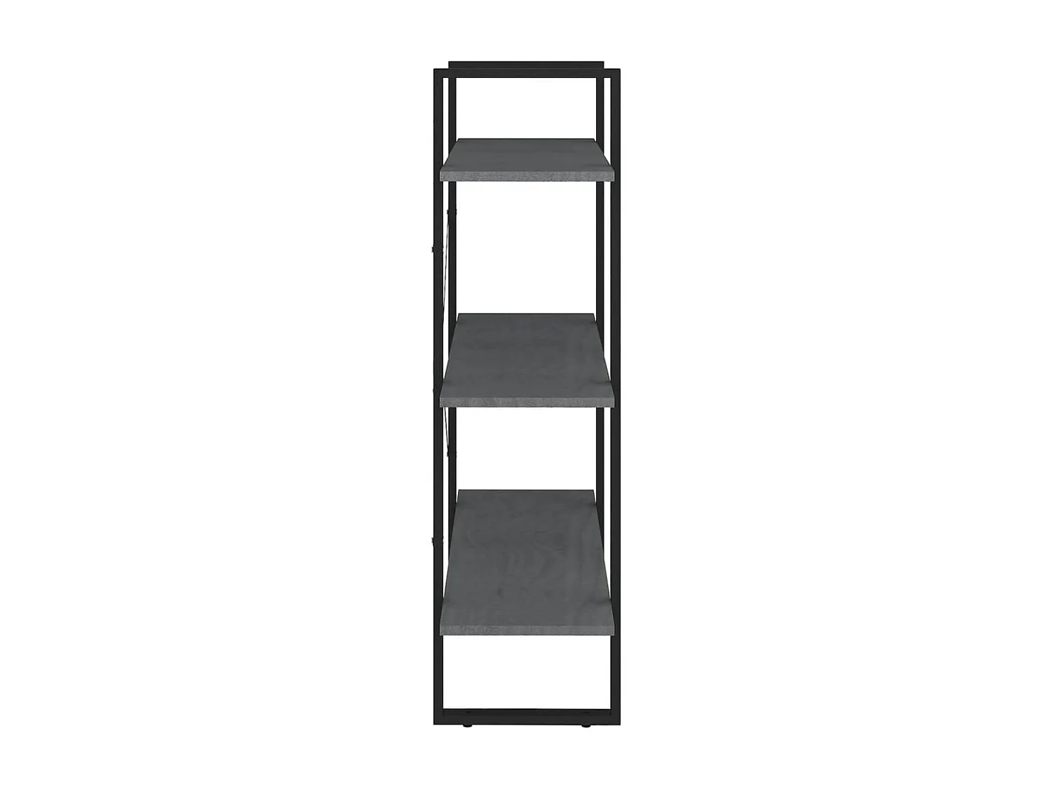 Bibliothèque à 3 niveaux Gris 80x30x105 cm Bois de pin massif