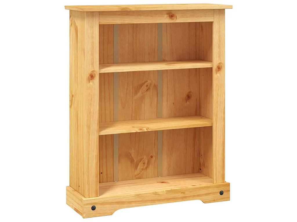 Bibliothèque 3 niveaux Gamme Corona Pin mexicain 80x29x100 cm