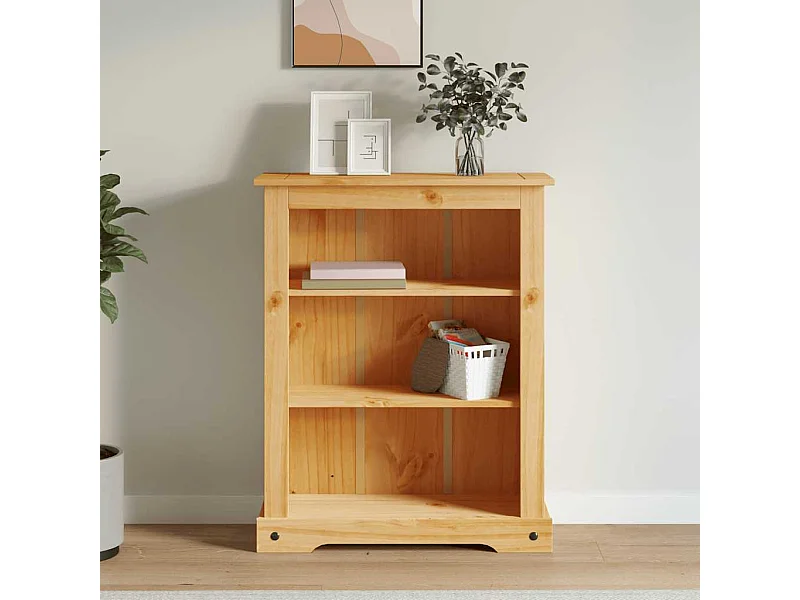 Boekenkast grenenhout met 3 planken Corona-stijl 80x29x100 cm