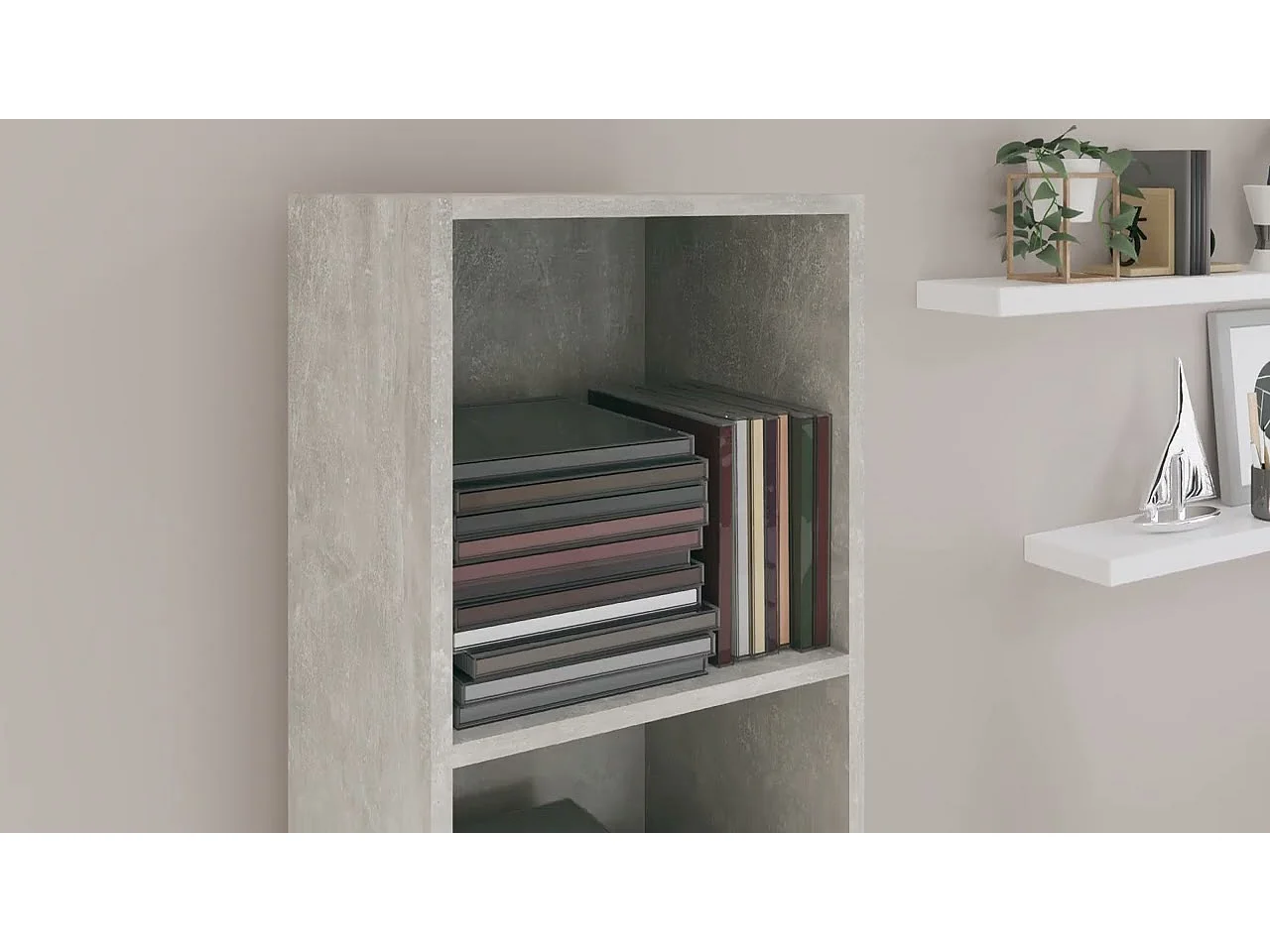 Bibliothèque/Meuble TV Gris béton 36x30x143cm Bois d’ingénierie