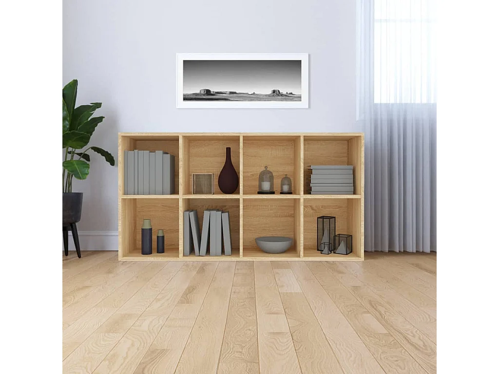 Bibliothèque/Buffet Chêne sonoma 66x30x130 cm Bois d’ingénierie