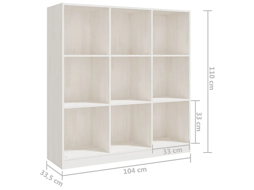 Estante/divisória 104x33,5x110 cm pinho maciço branco