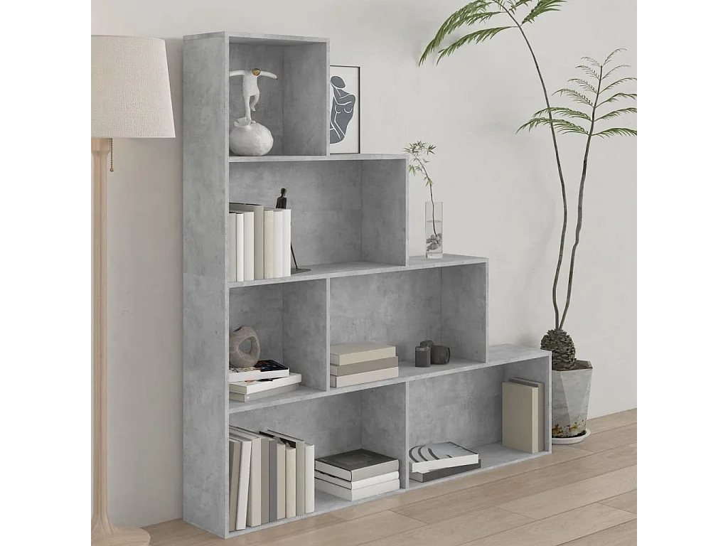 Bücherregal/Raumteiler Betongrau 155x24x160 cm Holzwerkstoff