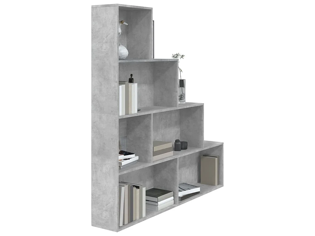 Bücherregal/Raumteiler Betongrau 155x24x160 cm Holzwerkstoff