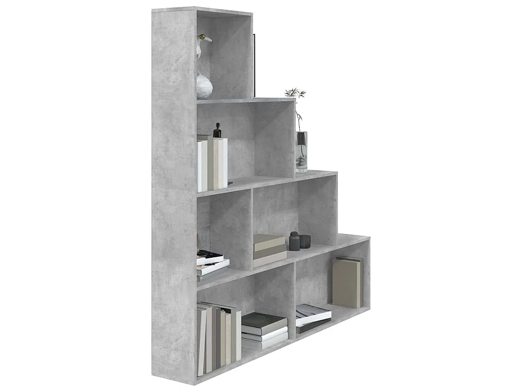 Bibliothèque/Séparateur de pièce Gris béton Bois d'ingénierie