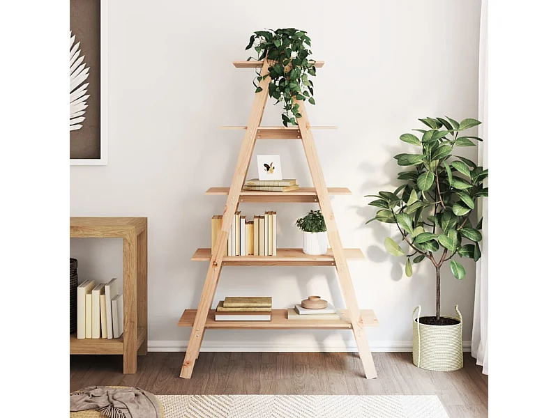 Étagère 5 niveaux en forme de A 110x40x180,5 cm bois pin massif