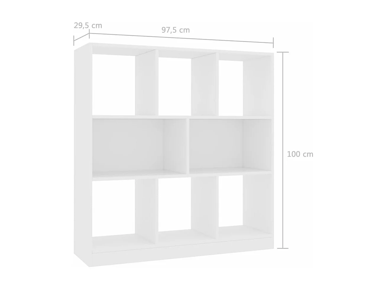 Bibliothèque Blanc 97,5x29,5x100 cm Bois d'ingénierie