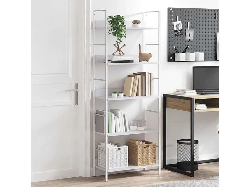 Boekenkast met 5 schappen 60x27,6x158,5 cm bewerkt hout wit