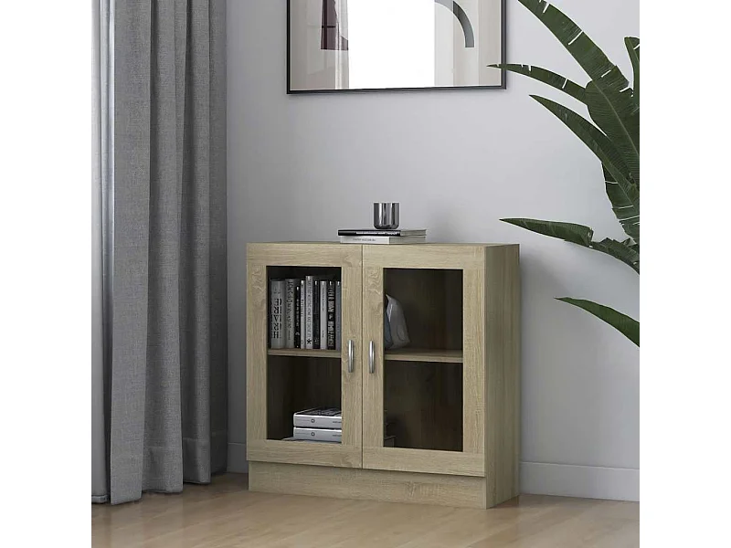 Armario libros madera contrachapada color roble 82,5x30,5x80 cm