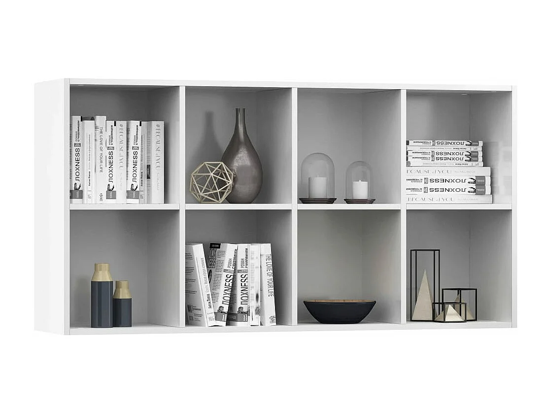 Bibliothèque/Buffet Blanc brillant 66x30x130 cm Bois ingénierie