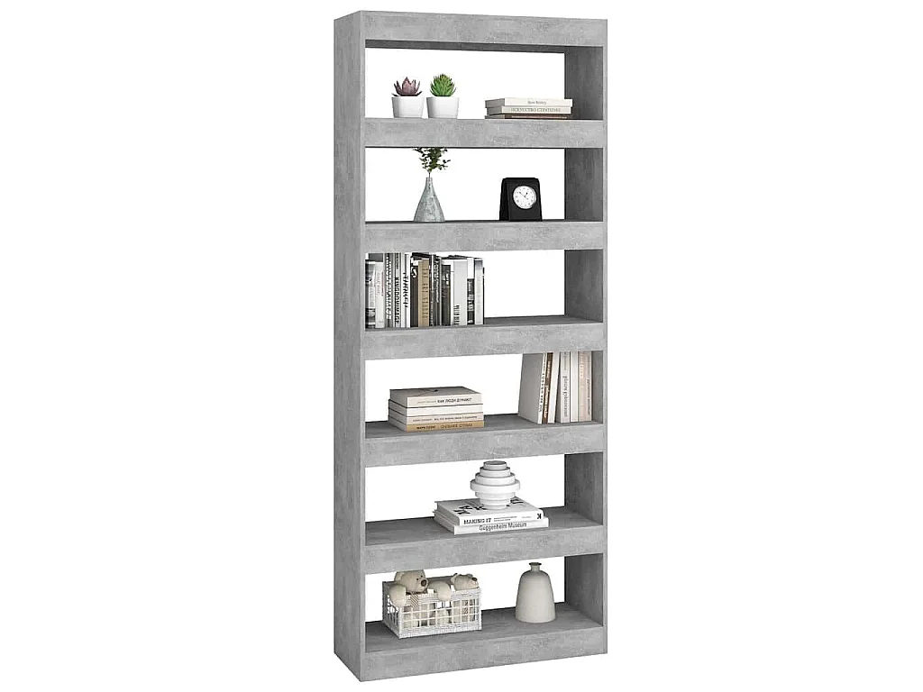 Libreria/Divisorio Grigio Cemento 80x30x198 cm in Truciolato