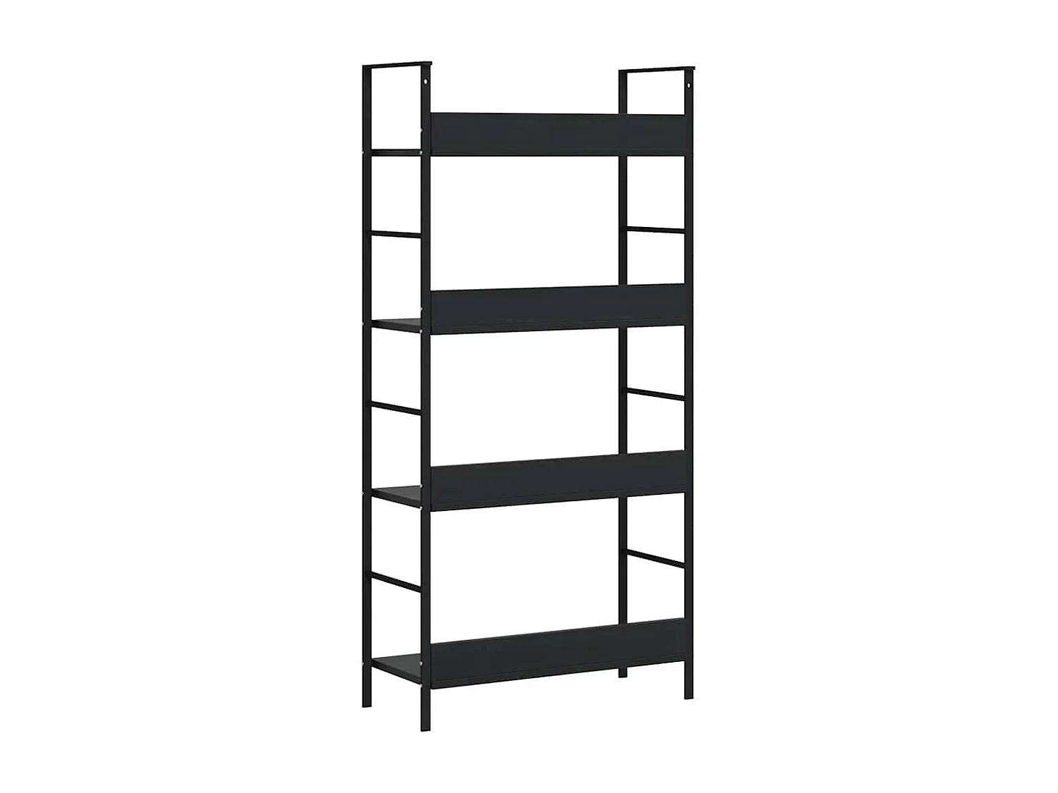 Bibliothèque à 4 niveaux noir 60x27,6x124,5cm bois d'ingénierie