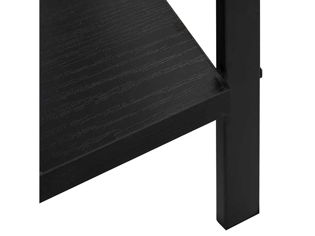 Bibliothèque à 4 niveaux noir 60x27,6x124,5cm bois d'ingénierie