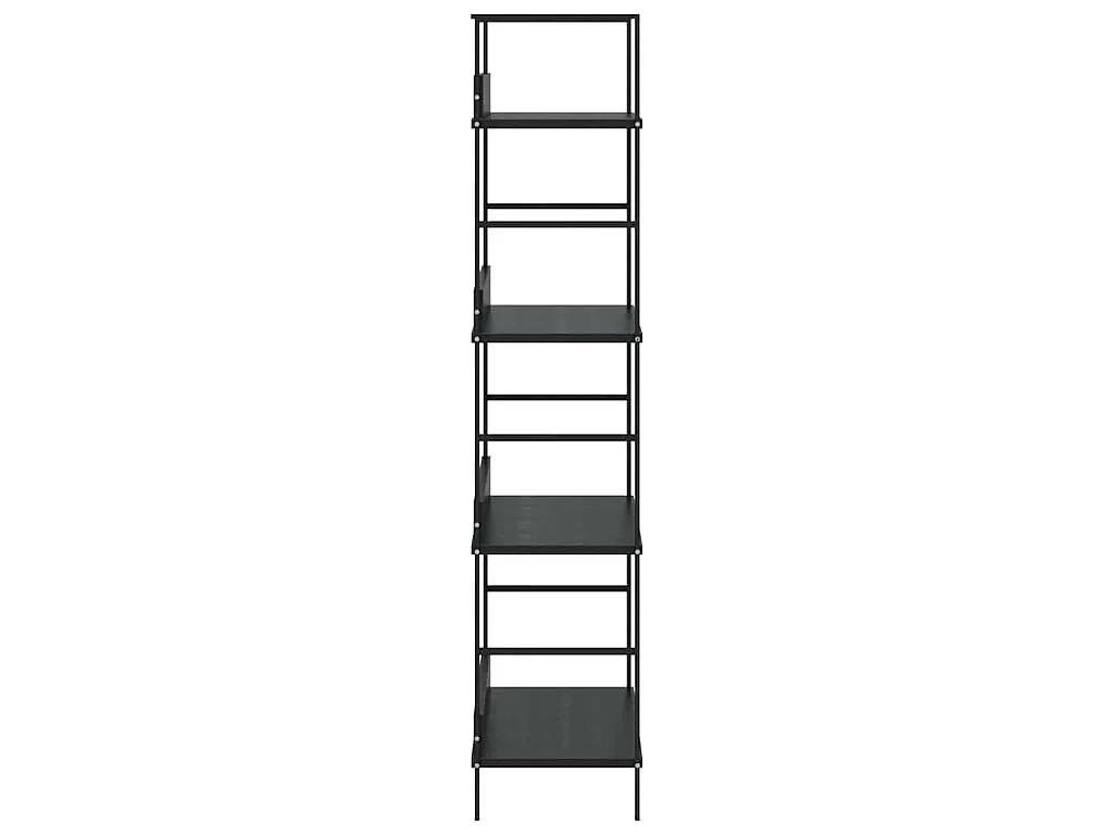 Bibliothèque à 4 niveaux noir 60x27,6x124,5cm bois d'ingénierie
