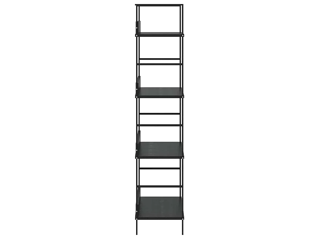 Bibliothèque à 4 niveaux noir 60x27,6x124,5cm bois d'ingénierie