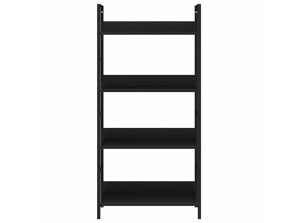 Bibliothèque à 4 niveaux noir 60x27,6x124,5cm bois d'ingénierie