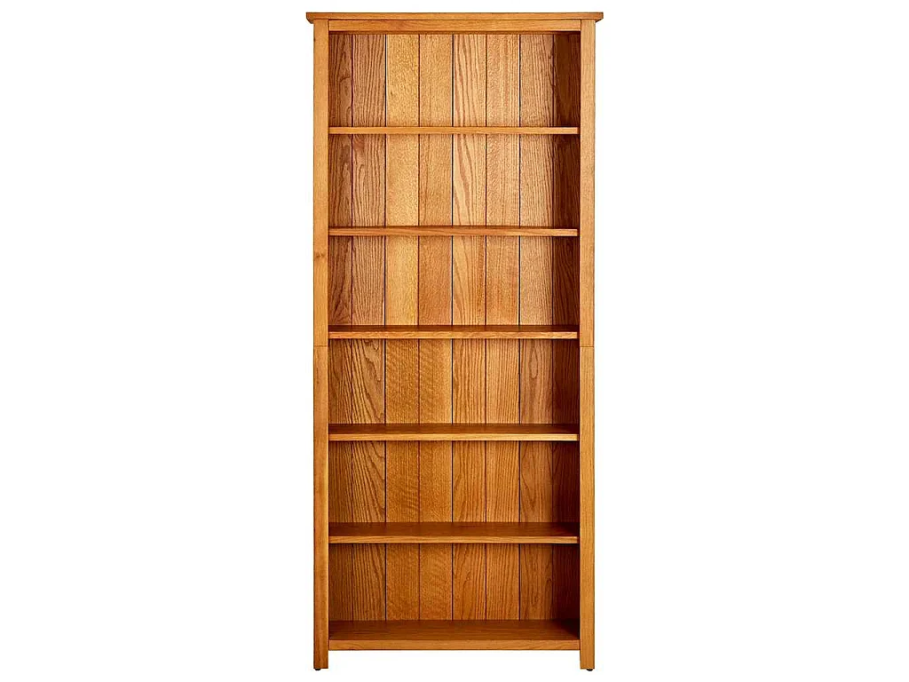 Bücherregal 6 Fächer 80x22,5x180 cm Massivholz Eiche