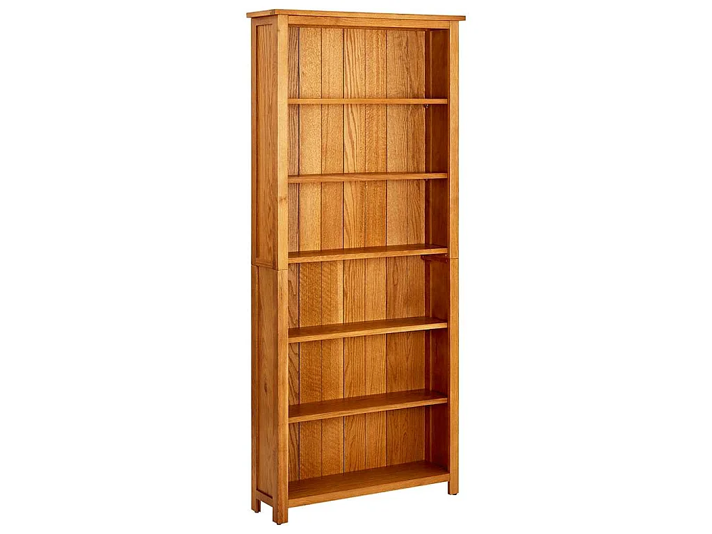 Bücherregal 6 Fächer 80x22,5x180 cm Massivholz Eiche