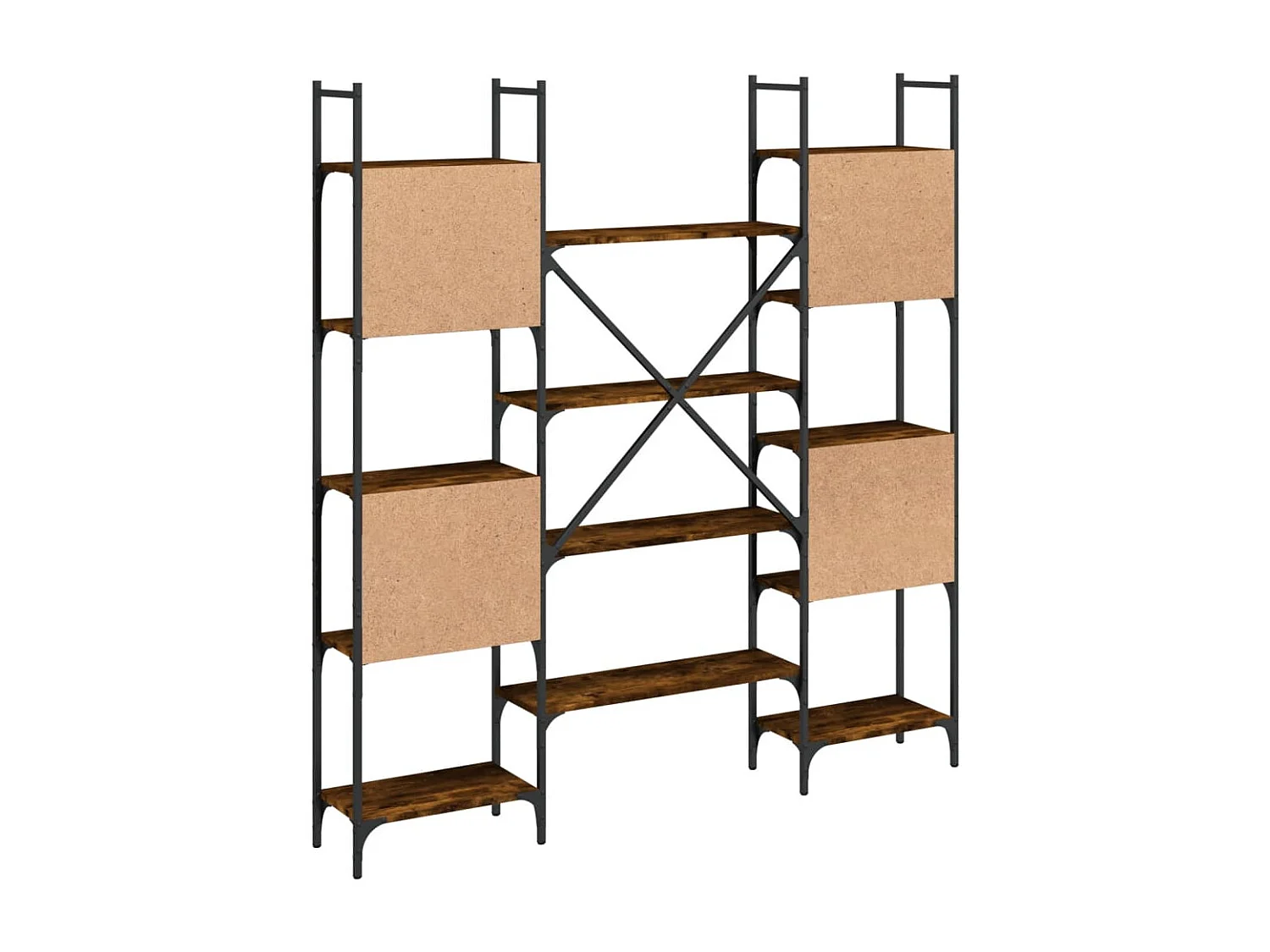 Bibliothèque chêne fumé 155,5x24x166,5 cm bois d'ingénierie