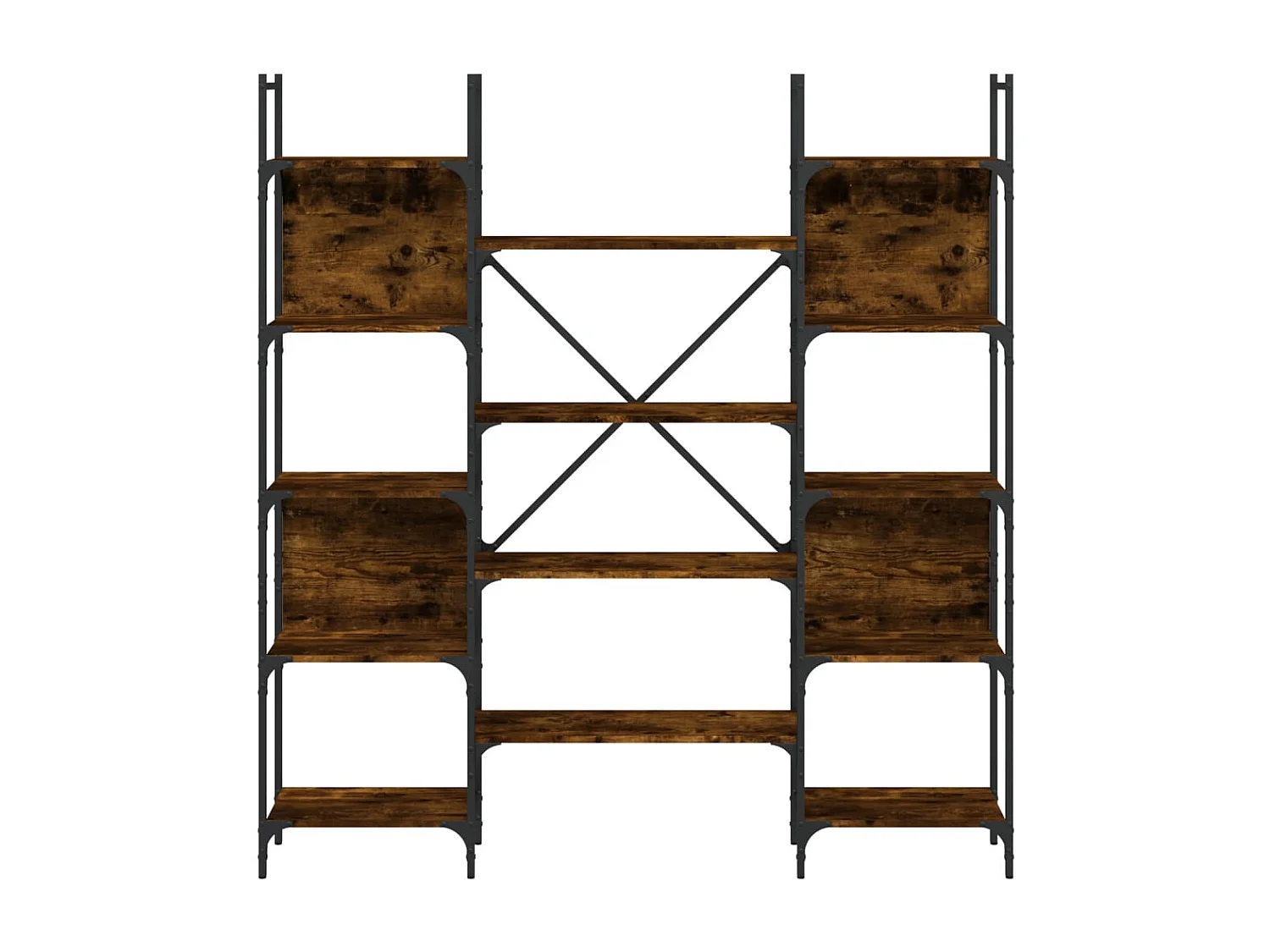 Bibliothèque chêne fumé 155,5x24x166,5 cm bois d'ingénierie