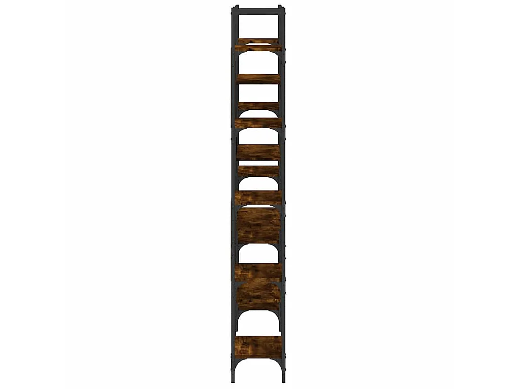 Bibliothèque chêne fumé 155,5x24x166,5 cm bois d'ingénierie