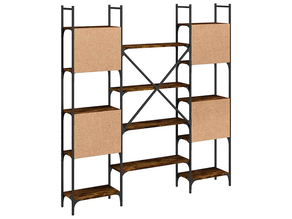 Bibliothèque chêne fumé 155,5x24x166,5 cm bois d'ingénierie