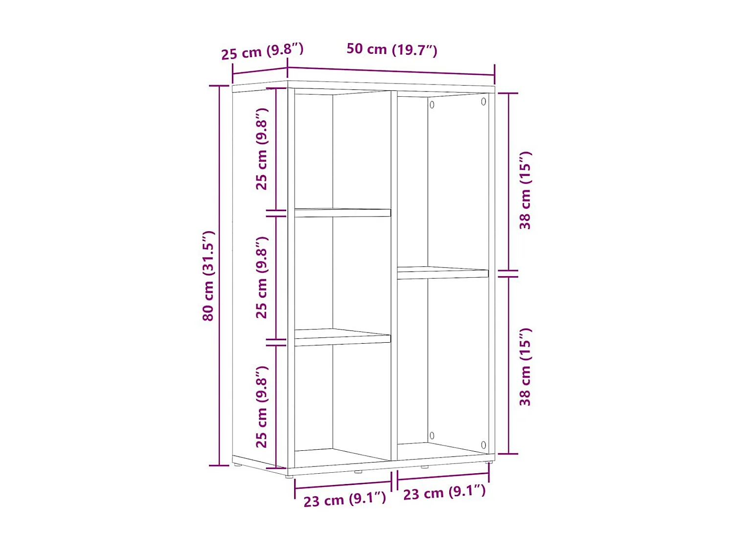 Estante/aparador derivados de madeira branco brilhante