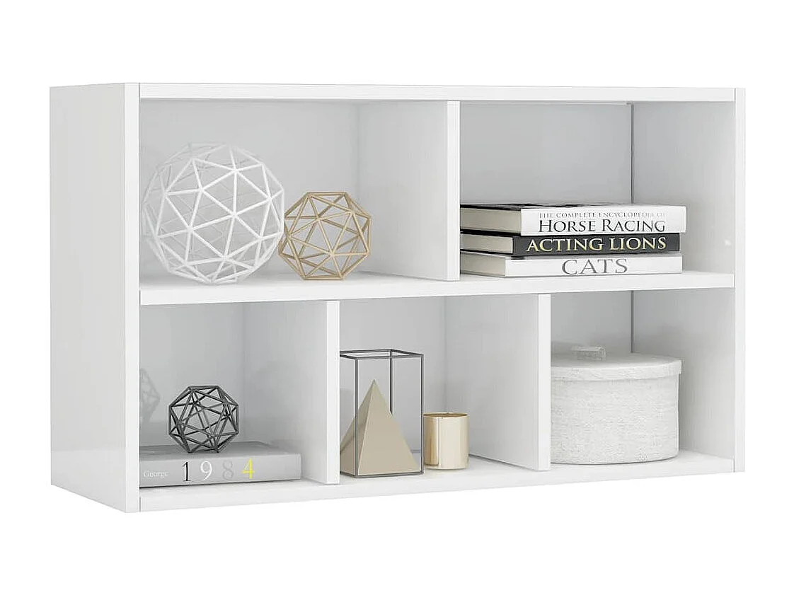 Estante/aparador derivados de madeira branco brilhante