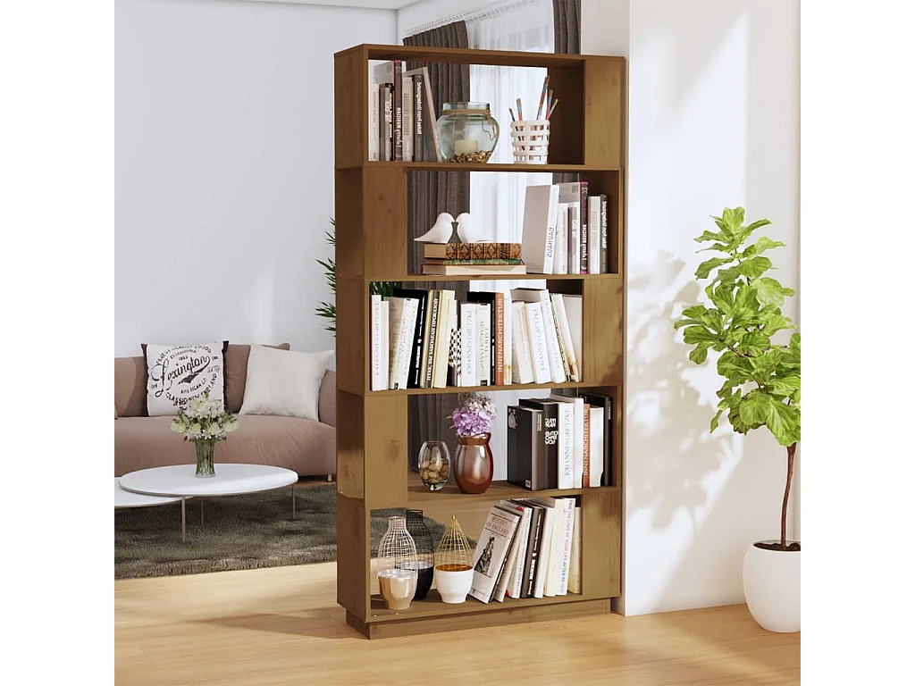 Bibliothèque/Cloison Marron miel 80x25x163,5 cm Pin solide