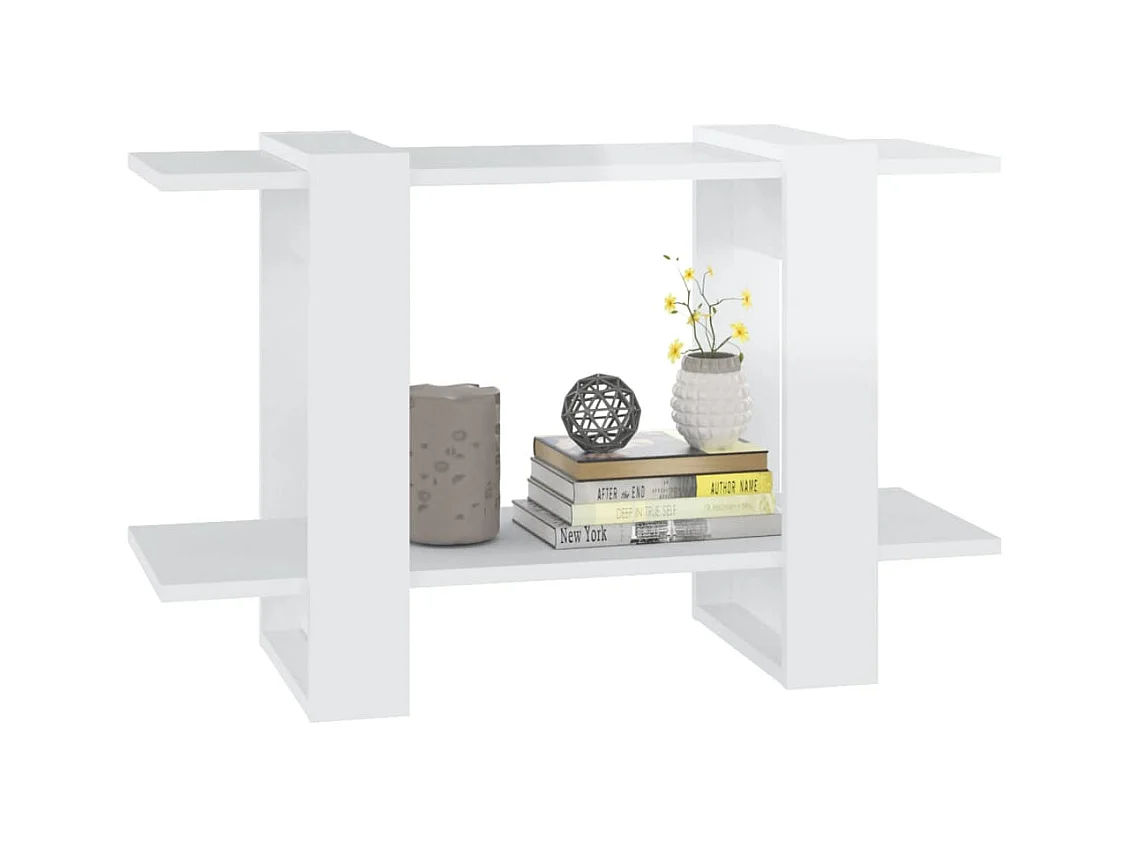 Bücherregal/Raumteiler Hochglanz-Weiß 80x30x51 cm