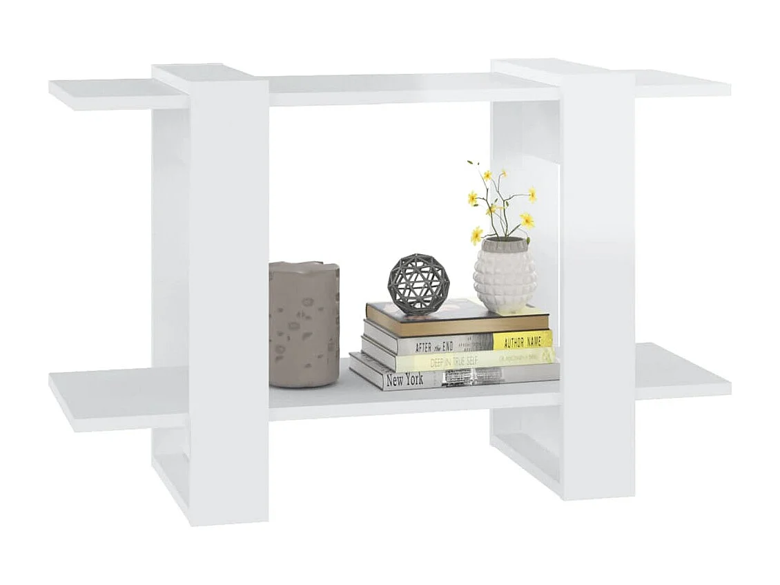 Bibliothèque/Séparateur de pièce Blanc brillant 80x30x51 cm