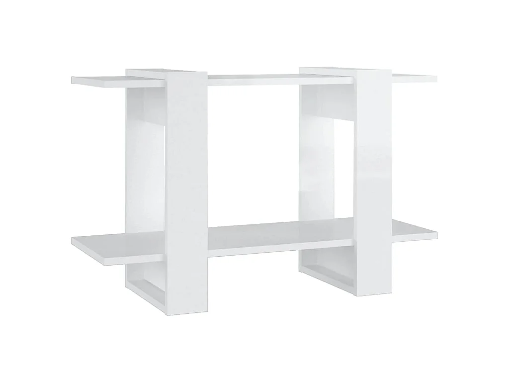 Bücherregal/Raumteiler Hochglanz-Weiß 80x30x51 cm