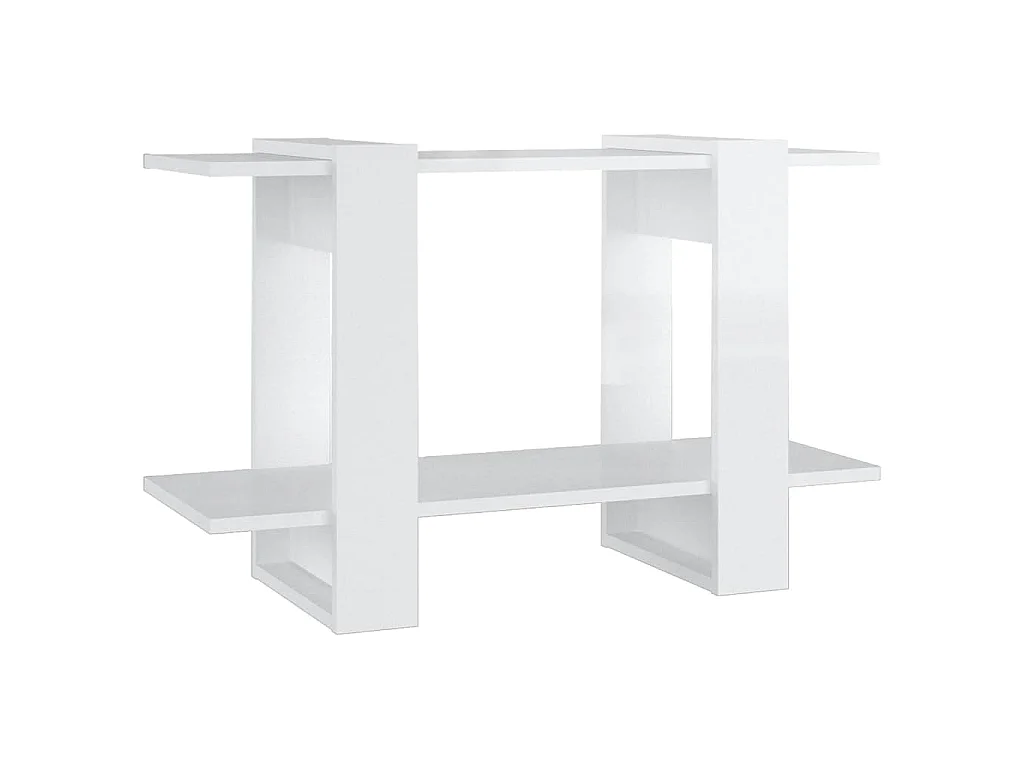 Bibliothèque/Séparateur de pièce Blanc brillant 80x30x51 cm